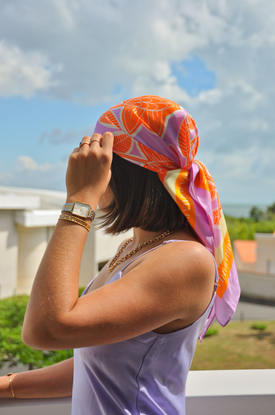 Foulard en soie Lila